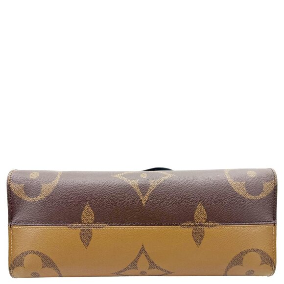 Louis Vuitton  Onthego MM Giant Monogram Reverse Canvas Tote Bag Brown - Picture 10 of 12